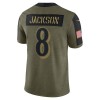 Camiseta Hombre NFL Baltimore Ravens Lamar Jackson 8 Nike 2021 Salute to Service